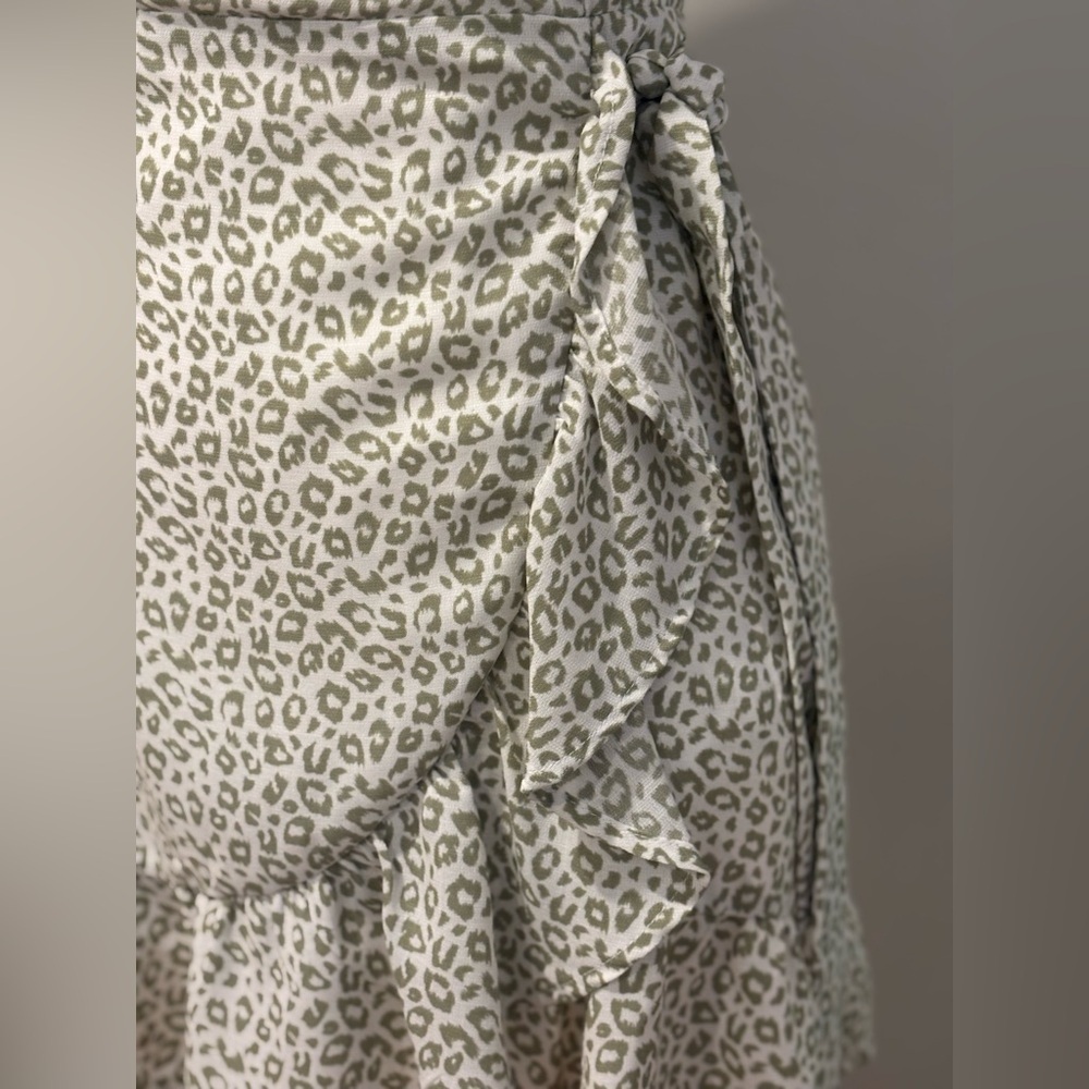 Altar'd State Green and White Leopard Print Mini Dress - Picture 8 of 13